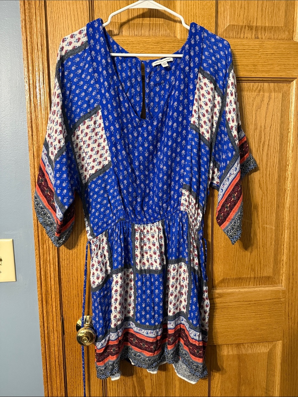 American Eagle Boho Patchwork Mini Dress